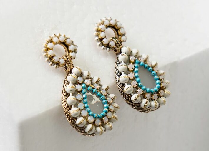 wxe92018-copperb Zeen Beaded Chandelier Earrings