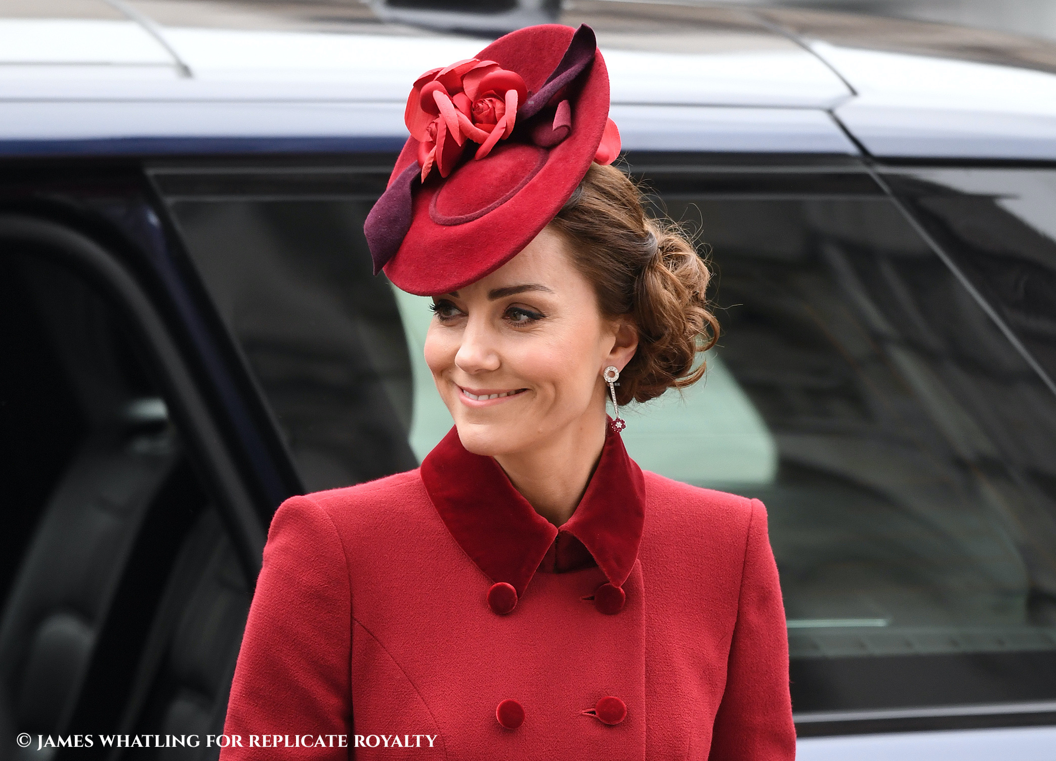 The Duchess of Cambridge wears a Sally Ann Provan hat to attend the annual Commonwealth Day Service