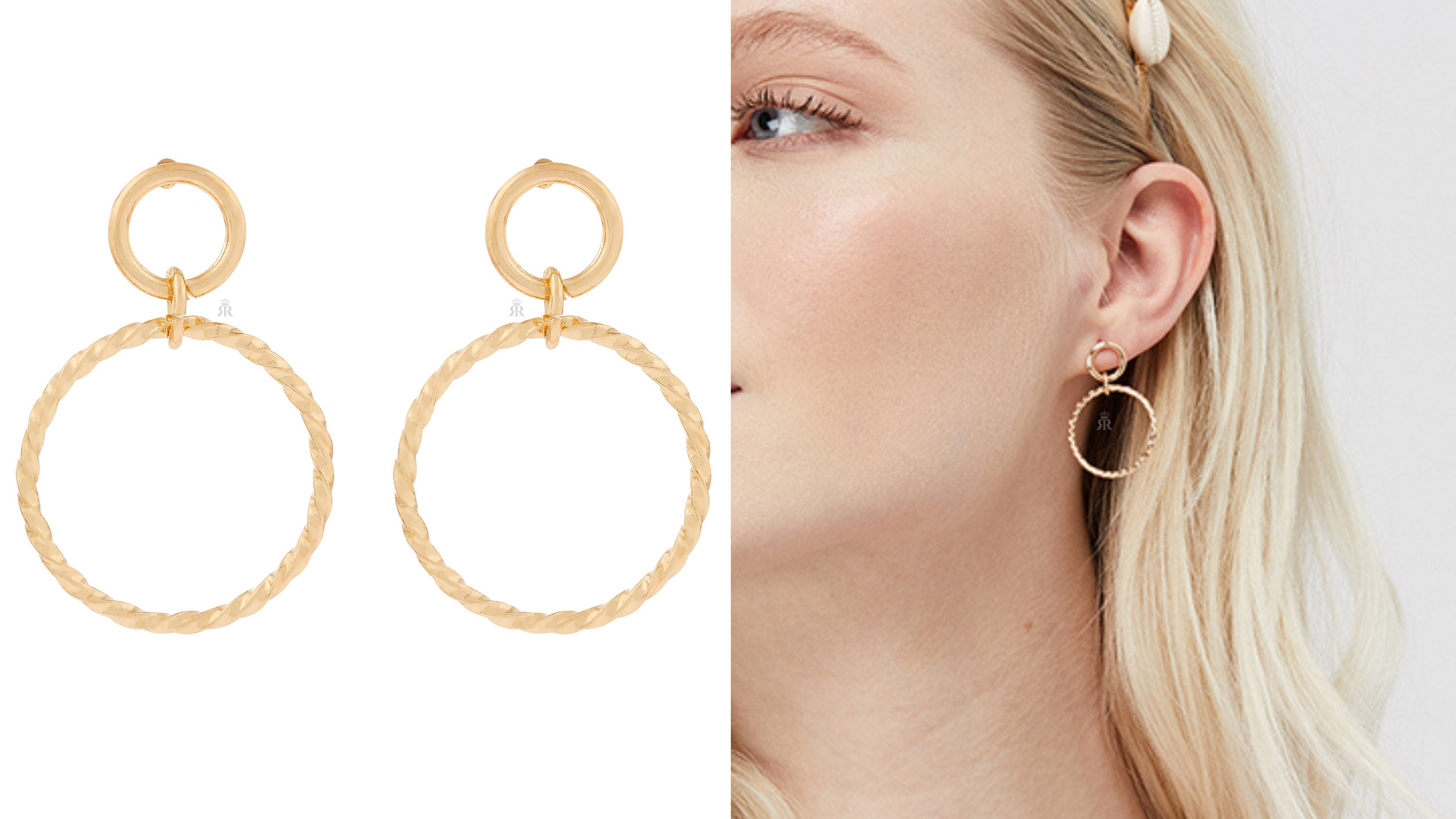 Accessorize twisted hoop drop earrings