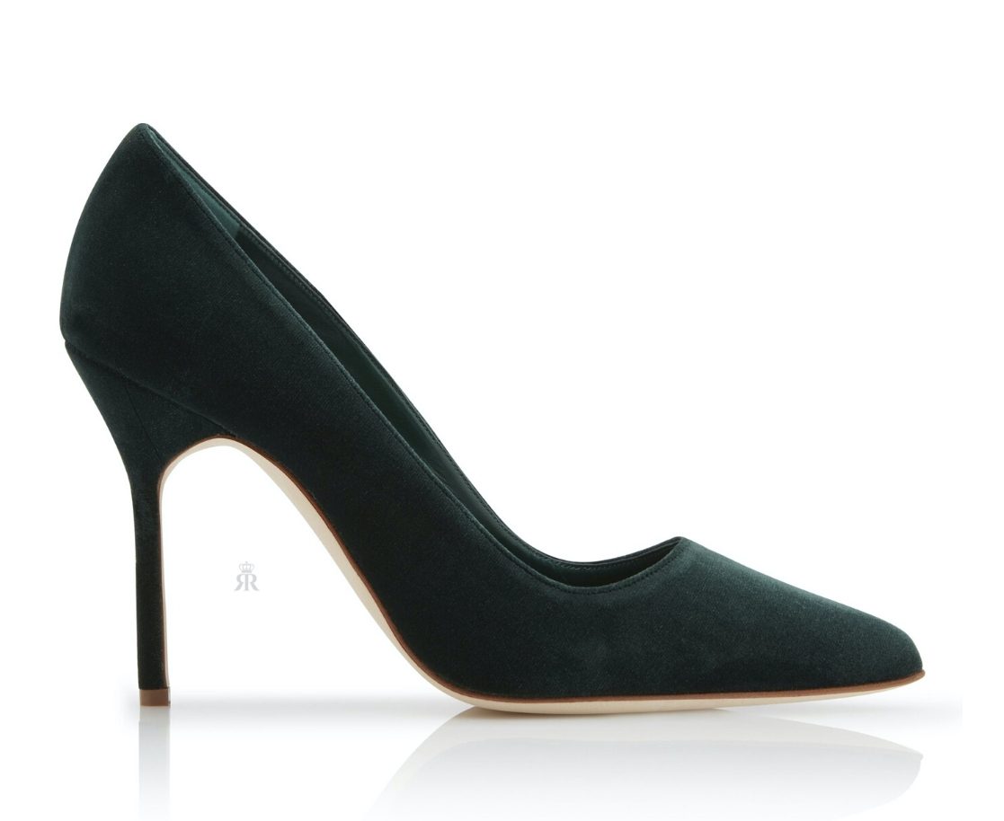manolo Manolo Blahnik BB green velvet heels 105mm