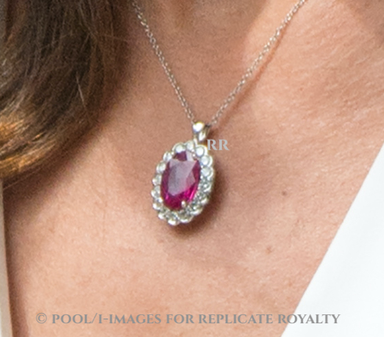 Royal Tour of Poland and Germany-Day one Unknown ruby halo pendant
