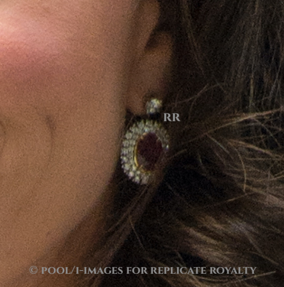 Royal Tour of Poland and Germany-Day one Unknown ruby double halo earrings
